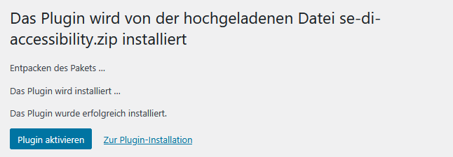 Plugin aktivieren